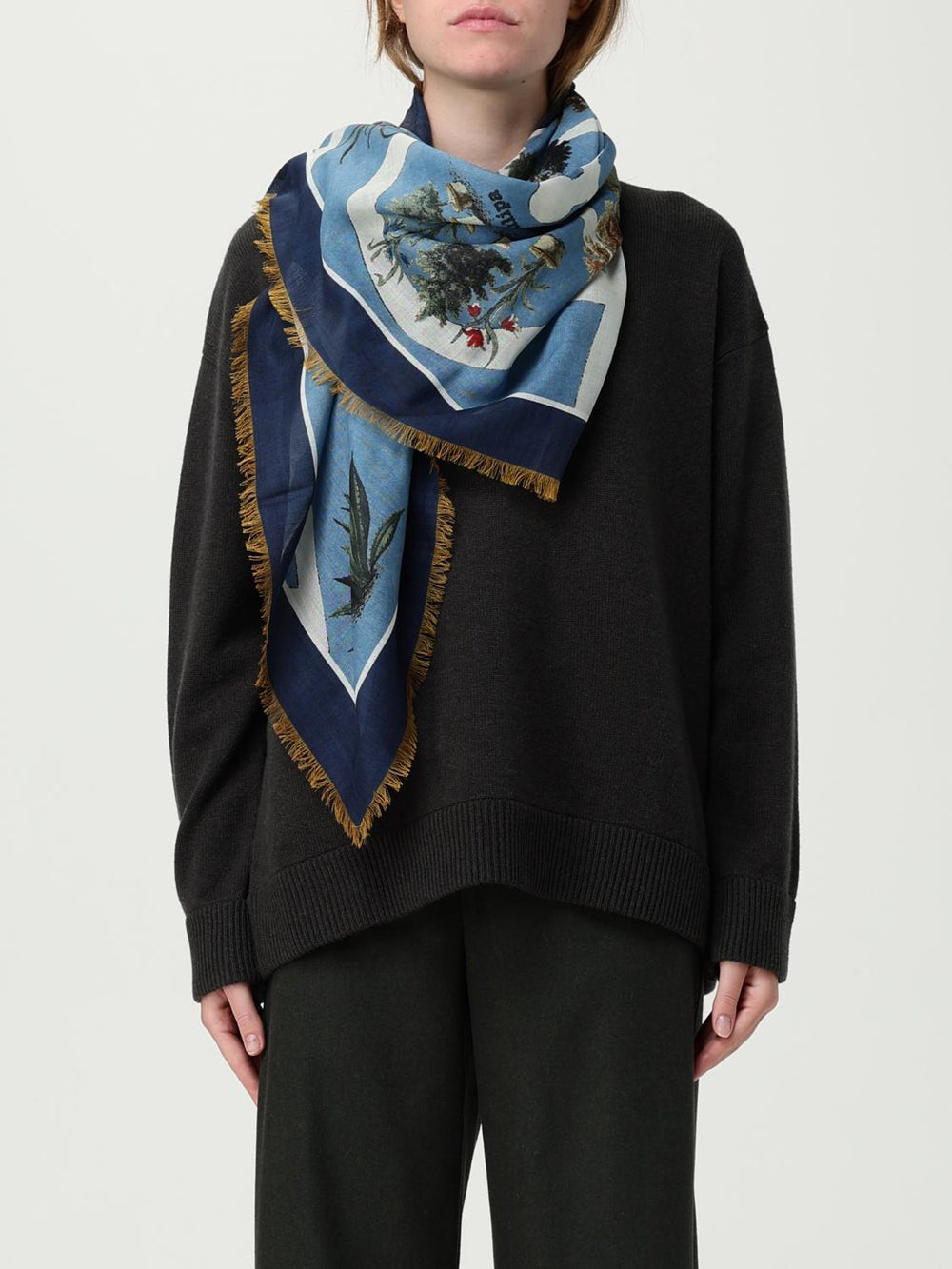 MAX MARA スカーフ gnawed ブルー Fall/Winter 2025/2026